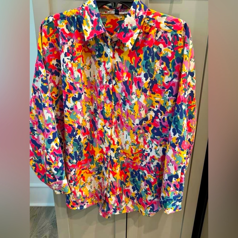 Michelle McDowell colorful Blouse. Size M